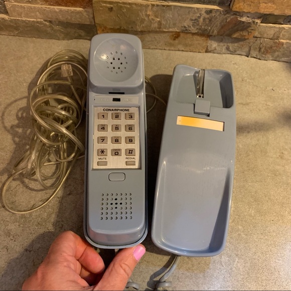 Vintage Conair push button tone pulse landline slimline phone Light Blue - Picture 3 of 7